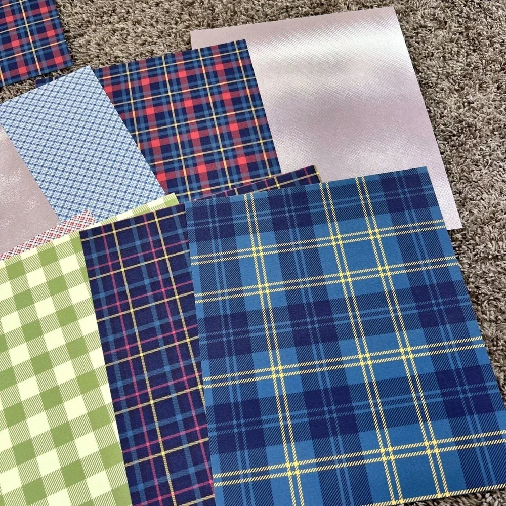Assorted Plaid Gingham and Metallic HTV Heat Transfer Vinyl Craft‎ Sheets Bundle
